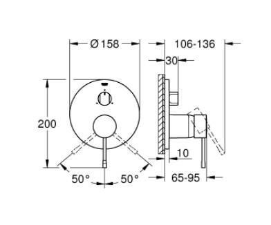Grohe Essence Tek Kumandalı 3 Yönlü Banyo Bataryası - 24169GN1