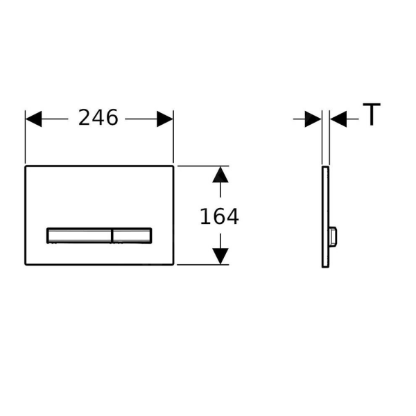 Geberit SIGMA50 Kumanda Paneli, Çift Basmalı (Krom Basma Buton), Arduvaz - 115.788.JM.2