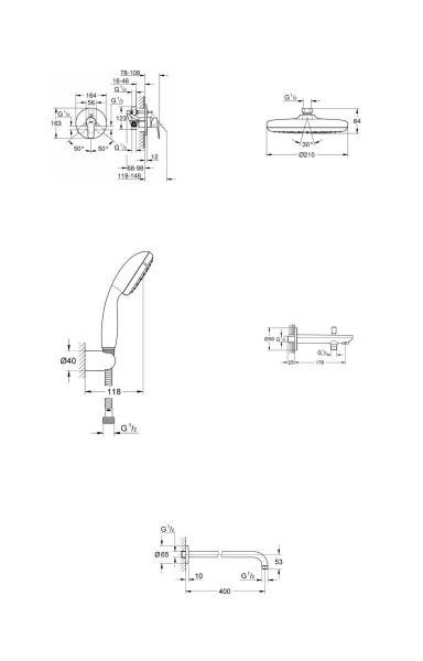 Grohe Bau Ankastre Gagalı Set - 29079000SET3