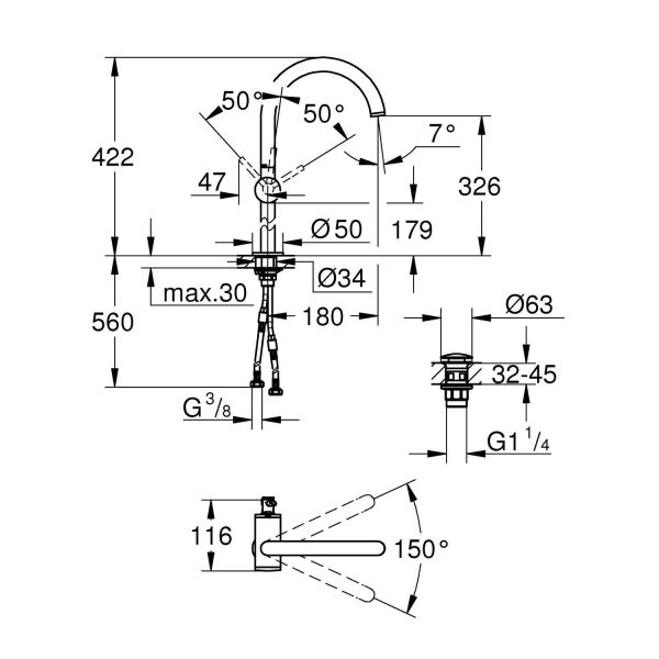 Grohe Atrio Tek Kumandalı Lavabo Bataryası XL-Boyut - 24365000