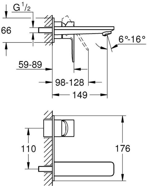 Grohe Lineare İki Delikli Lavabo Bataryası M-Boyut - 19409AL1