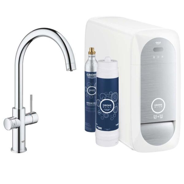 Grohe Blue Home Arıtmalı İçme Suyu ve Soda Yapan Eviye Bataryası