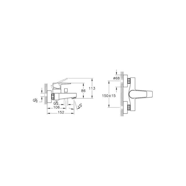 Artema Flow Square Krom Banyo Bataryası A43063