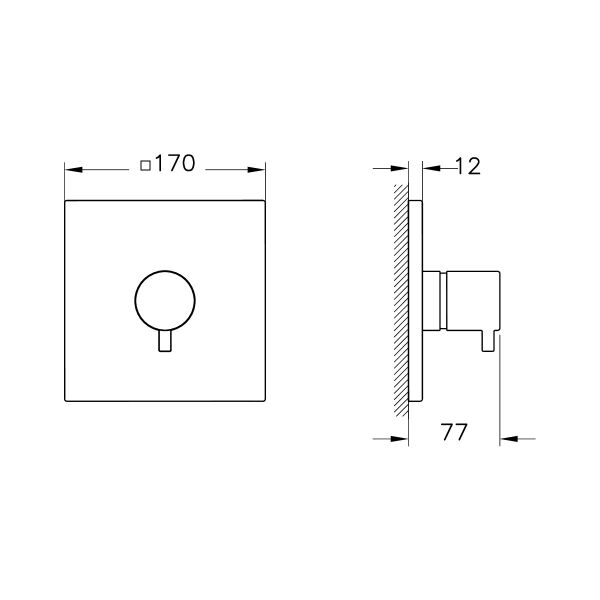 Artema Root Square A4338836 Ankastre 3 Yollu Yönlendirici, Mat Siyah