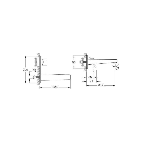 Artema Flow Square Ankastre Lavabo Bataryası (Sıva Üstü Grubu) Mat Siyah A4318036