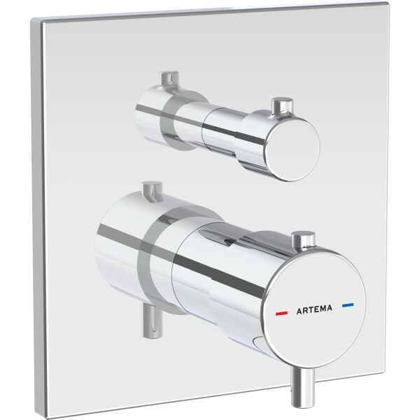 Artema Root Square A43268 Ankastre Termostatik Banyo Bataryası, Krom