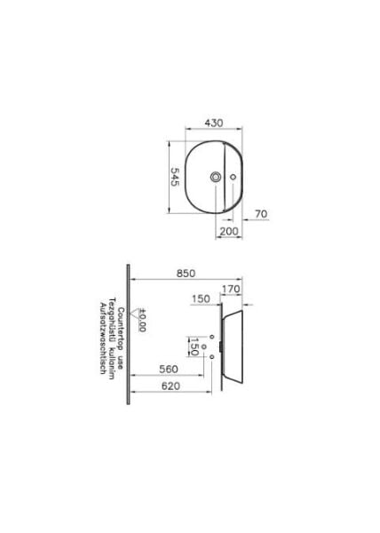 Vitra Oval Çanak Lavabo, 55x43 cm Armatür Delikli - 7428B003-0001