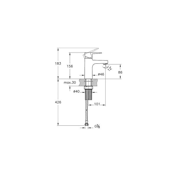 Artema Flow Square Lavabo Bataryası Mat Siyah A4304436