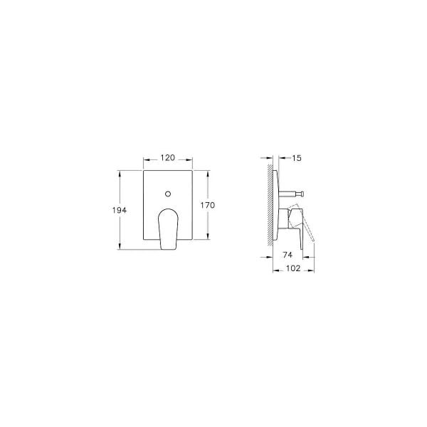 Artema Flow Square Ankastre Banyo Bat.sıva Üstü M.siyah A4320836 Banyo Bataryası Mat Siyah