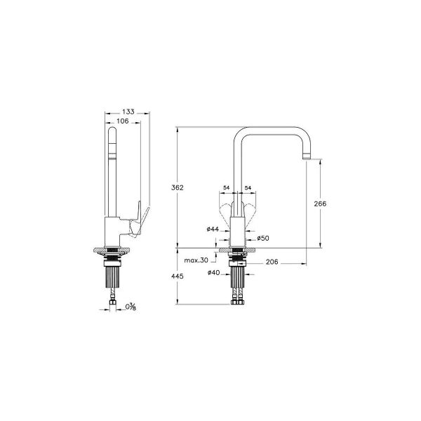 Artema Slow Soft Eviye Bataryası (U-Tip) Krom A43426