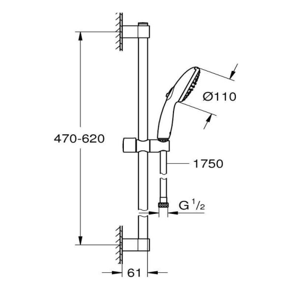 Grohe Tempesta 110 Duş Seti 2 Fonksiyonlu (Rain, Jet) - 26162003