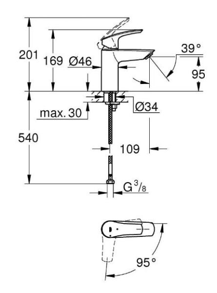 Grohe Eurosmart Lavabo Bataryası 1/2''  S-Boyut - 24192003