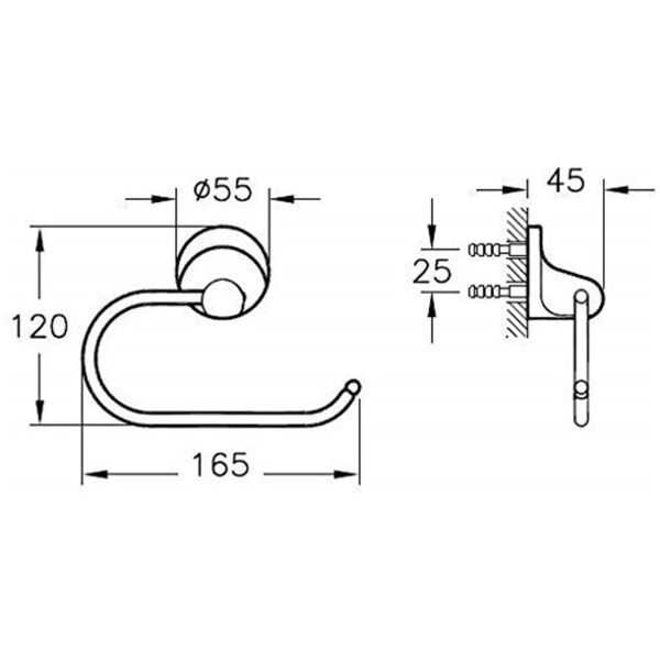 VitrA Marin A44946 Tuvalet Kağıtlığı, Krom