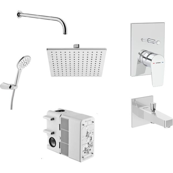 Artema Flow Square Ankastre Duş Seti Krom A49305 (A43208-A41949-A45652-A45707STA-A45736-A43131) - A49305