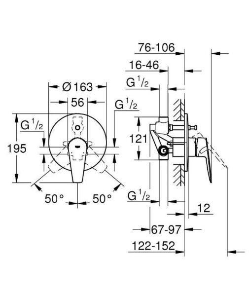 Grohe Bauedge Yeni Ankastre Banyo Bataryası 29079001