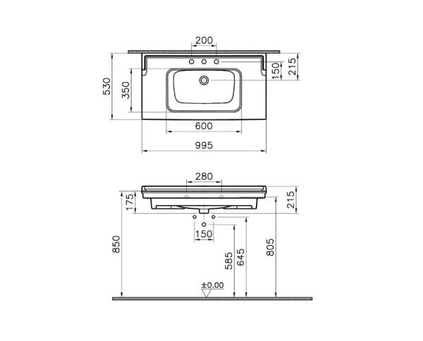VitrA Valarte Etajerli Lavabo - 7803B003-0033