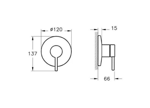 Vitra Origin Ankastre Lavabo Bataryası- Duvardan Kontrol Sıva Üstü Grubu - Minibox, bakır