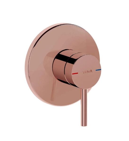 Vitra Origin Ankastre Lavabo Bataryası- Duvardan Kontrol Sıva Üstü Grubu - Minibox, bakır