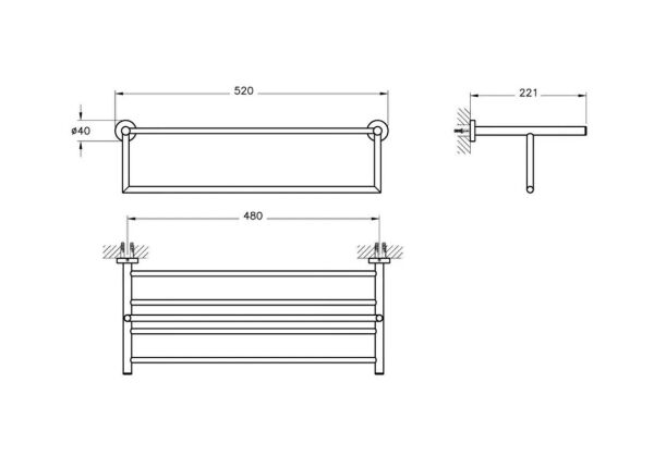 VitrA Base 200 Havlu Rafı - A44108