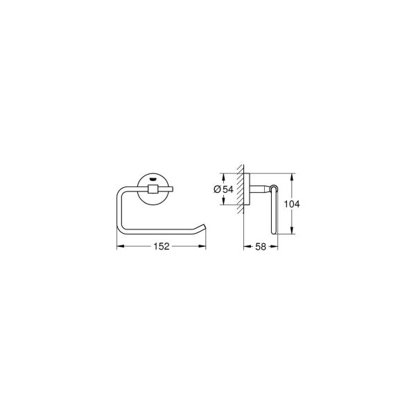 Grohe Bau Cosmopolopiltan Kapaksız Tuvalet Kağıtlık