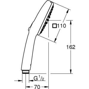 Grohe Tempesta Cube 110 El Duşu 2 Akışlı - 267462433
