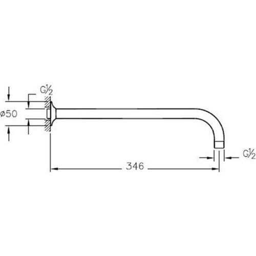 Vitra Origin A4565236 Duş Başlığı Dirseği Uzun,duvardan,mat Siyah
