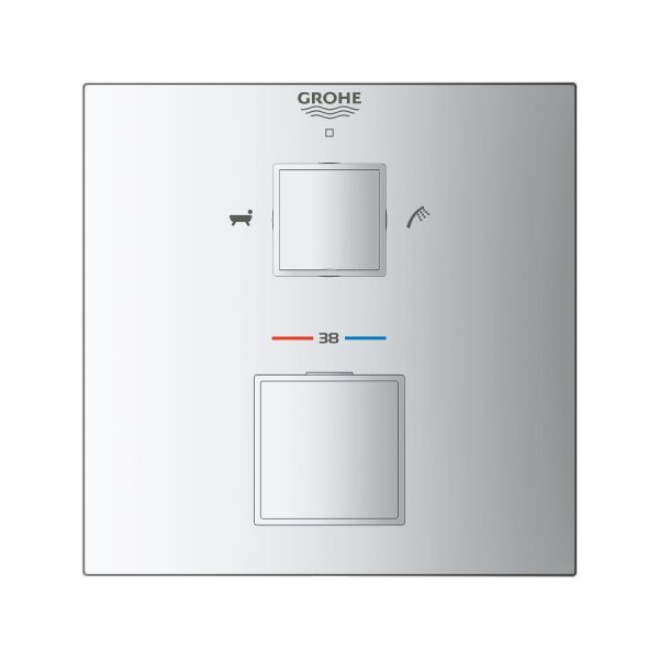 Grohe Grohtherm Cube Termostatik Banyo Duş Bataryası 2 çıkışlı divertörlü- 24155000