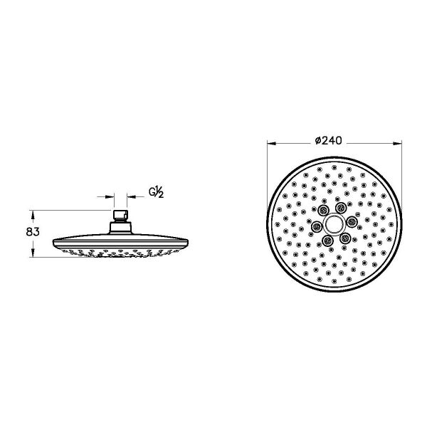 Artema Bliss A4574236 2F Duş Başlığı, Mat Siyah