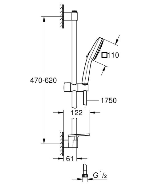 Grohe Tempesta Cube 110 Duş Seti 2 Akışlı (Yağmur, Jet,) - 26907003