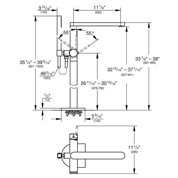 Grohe Yerden Ayaklı Küvet Bataryası Plus Krom - 23846003
