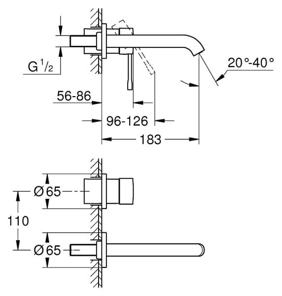 Grohe Essence Professional S şekilli 2 Delikli Lavabo Bataryası - 19408EN1