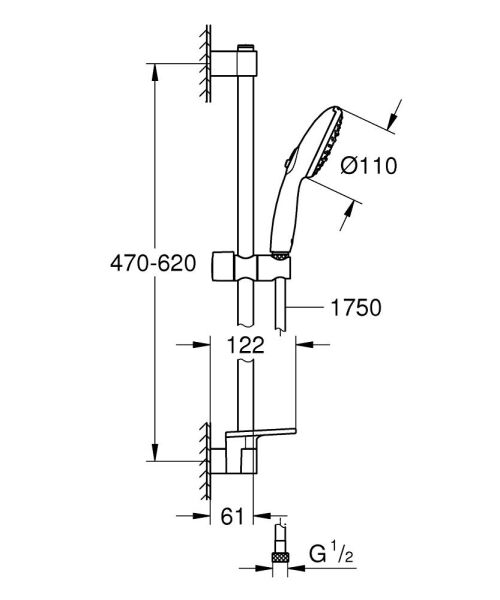Grohe Tempesta 110 Duşu Seti 3 Akışlı Rain, Jet, Massage - 26917003