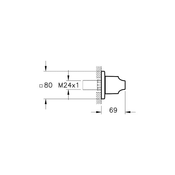 Vitra Suit A4287239 Ankastre Stop Valf (Sıva Üstü Grubu), Parlak siyah