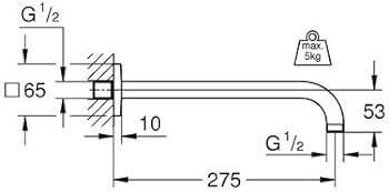 Grohe Rainshower® Modern Tepe Duşu Dirseği 275 mm - 27488000