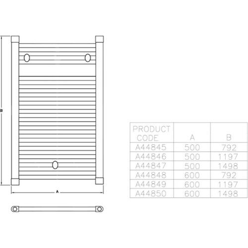 Artema Artepan Düz Formlu Havlupan 600X1150 mm Krom A44849