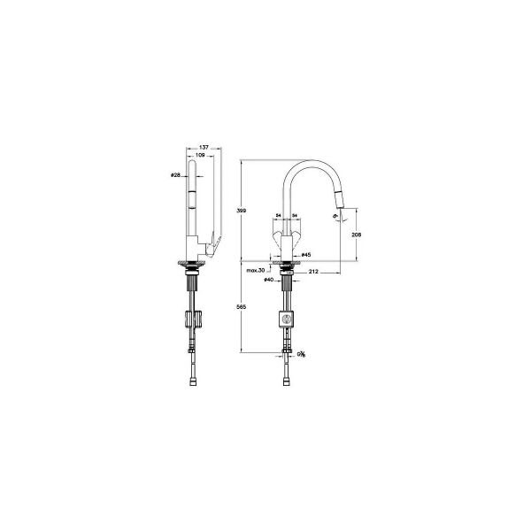 Artema Flow Soft Eviye Bataryası (C Tip, Pull-Out) A43445