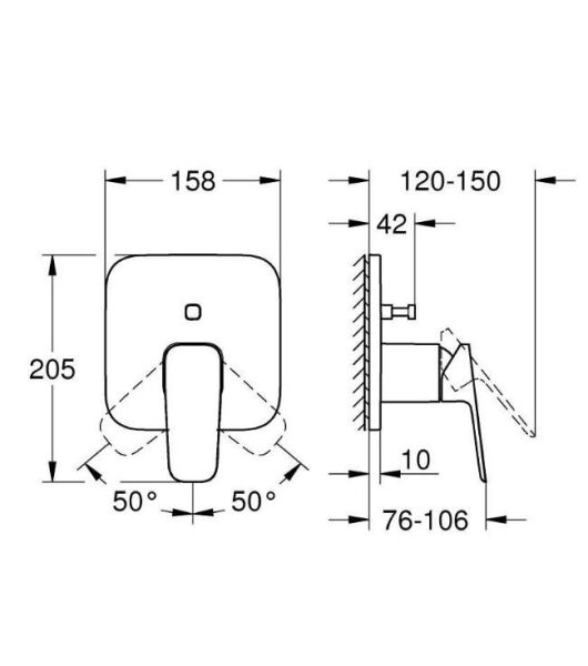 Grohe Cubeo Ankastre Banyo/Duş Bataryası - 1017782430