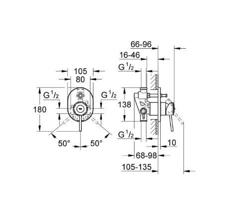Grohe BauClassic Ankastre Banyo Duş Bataryası - 29047000