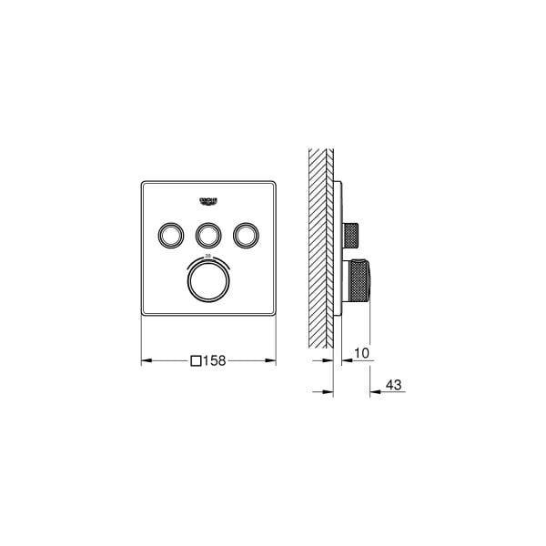Grohe Grohtherm Smartcontrol Üç Noktadan Akış Kontrollü Kumanda - 29126000