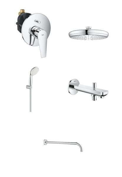 Grohe Bauedge Yeni Ankastre Banyo Bataryası Seti (Gagalı)- 29079001SET3