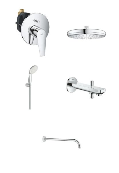 Grohe Bauedge Yeni Ankastre Banyo Bataryası Seti (Gagalı)- 29079001SET3