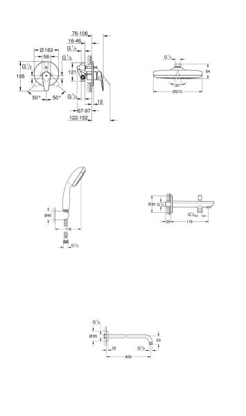 Grohe Bauedge Yeni Ankastre Banyo Bataryası Seti (Gagalı)- 29079001SET3