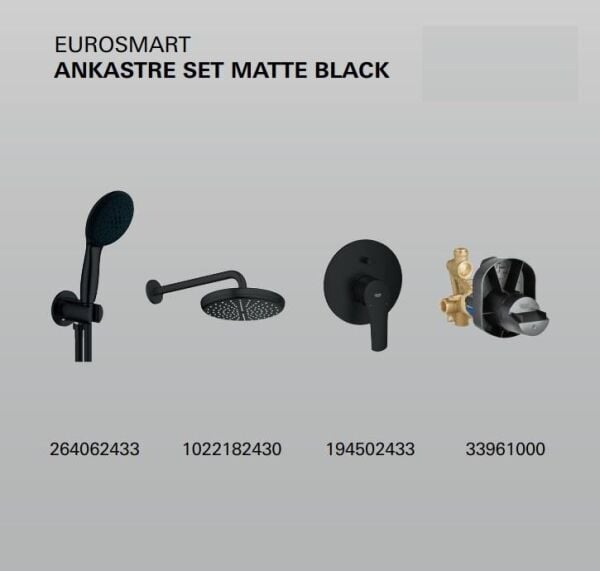 Grohe Eurosmart Ankastre Set Mat Siyah - 194502433SET
