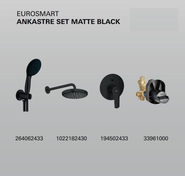 Grohe Eurosmart Ankastre Set Mat Siyah - 194502433SET