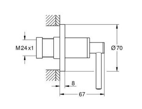Grohe Atrio Ankastre stop valf - 29397000