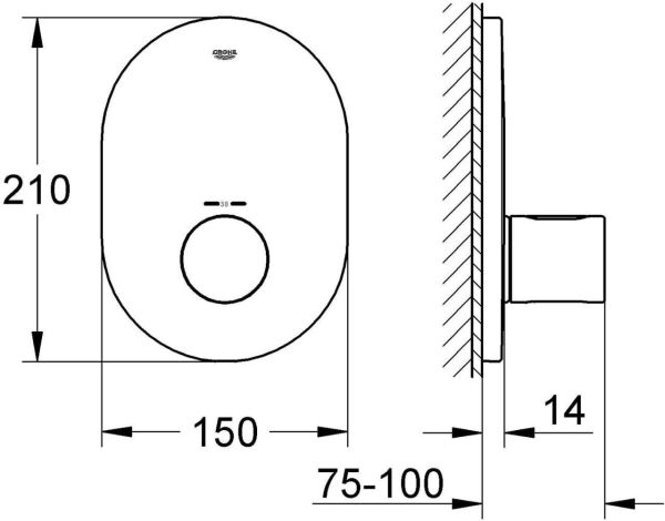 Grohe Grohterm 3000 C Merkezi Ankastre Termostatik Kumanda - 19469000