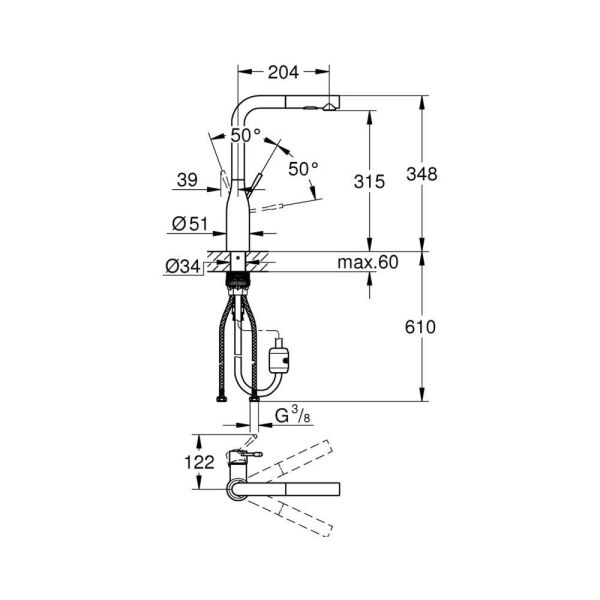 Grohe Essence New Eviye Bataryası - 30504000