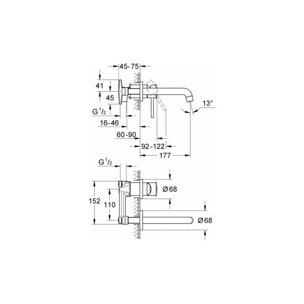Grohe BauClassic İki Delikli Lavabo Bataryası - 20292000