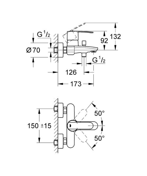 Grohe Wave Tek Kumandalı Banyo Bataryası 23209000