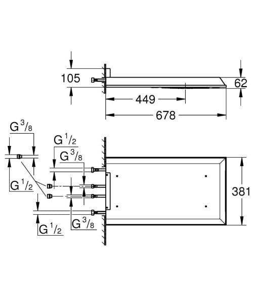 Grohe Rainshower F-Series 15'' Tepe Duşu Seti 3 Akışlı (27938001)